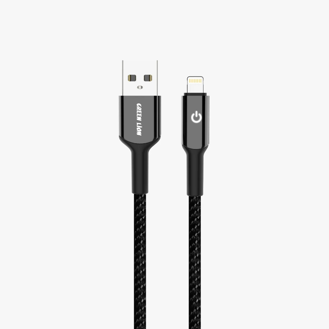 کابل شارژ گرین لاین مدل (USB-A to Lightning Braided Cable) طول 1 متر