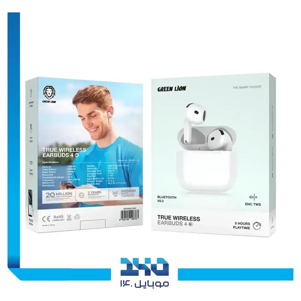 هندزفری بلوتوثی گرین لاین مدل True Wireless Earbuds 4 G1
