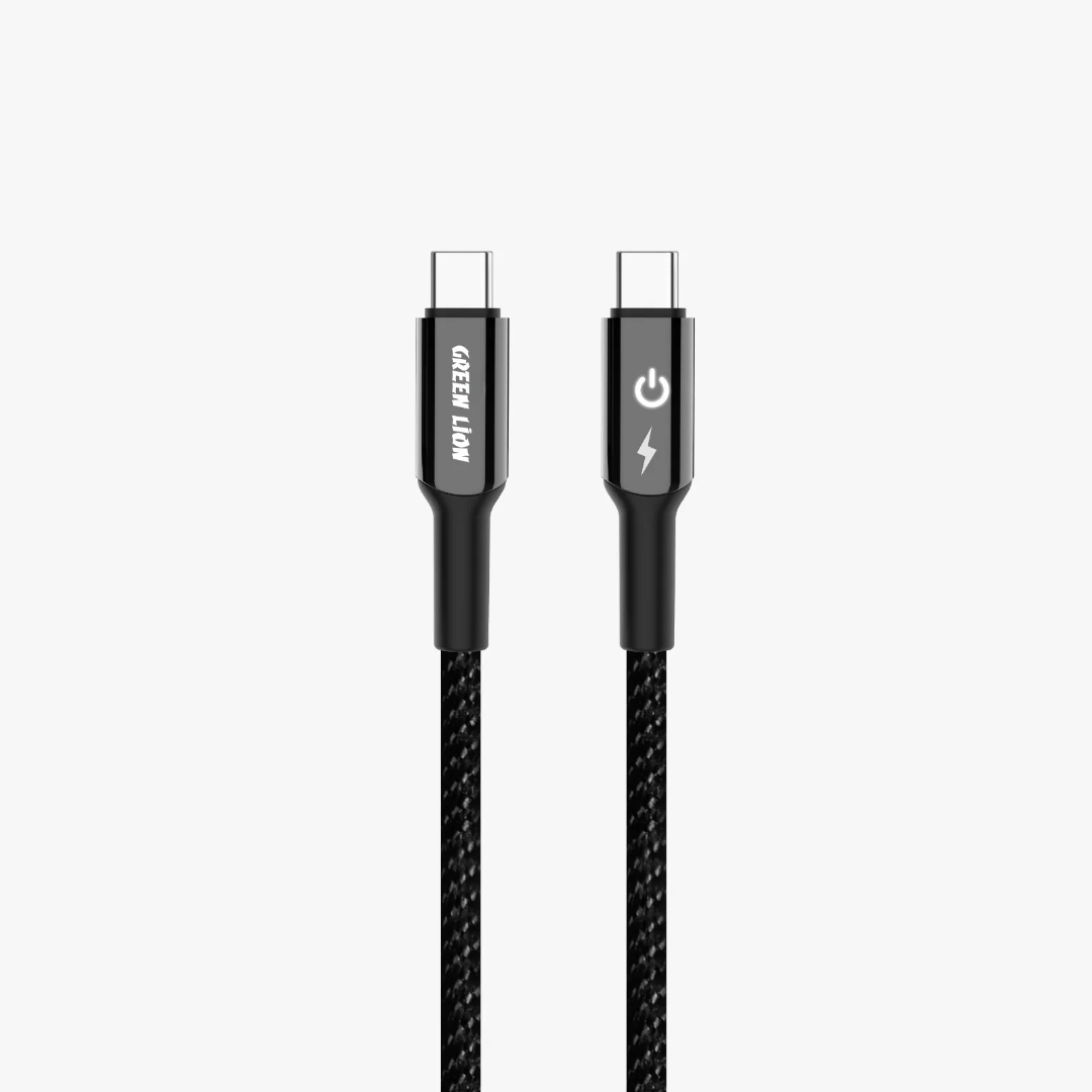 کابل USB-C به USB-C گرین لاین با روکش Braided توان 60 وات