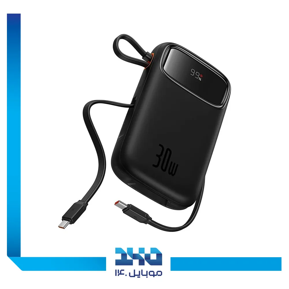 پاوربانک بیسوس 10000 mAh مدل Qpow2-30w Dual Cable