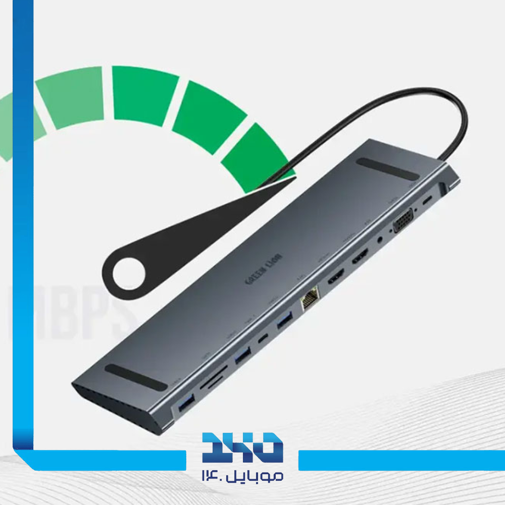 هاب 12 پورت USB-C گرین لاین مدل GN12N1CHUBGY