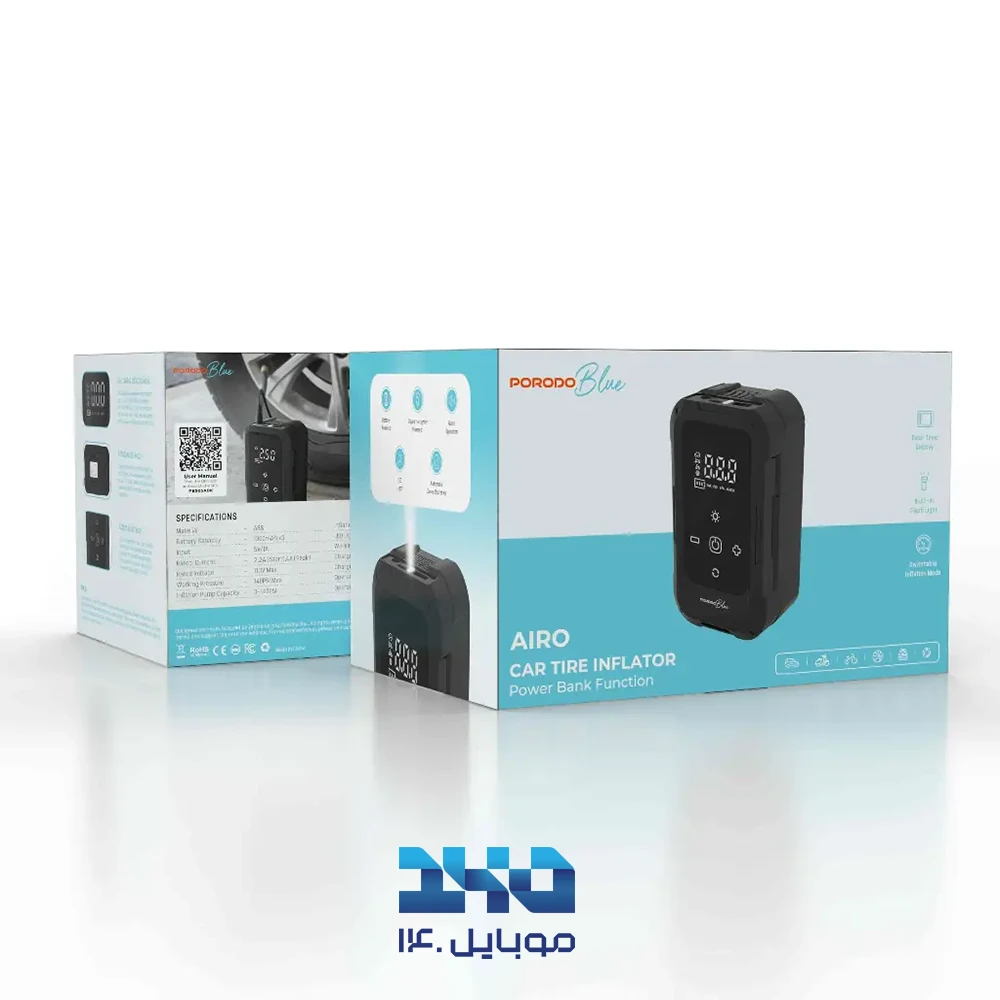 کمپرسور باد و پمپ باد لاستیک خودرو پرودو مدل Blue Airo