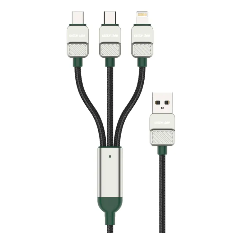 کابل 3 در 1 گرین لاین مدل USB-A to C،C،L