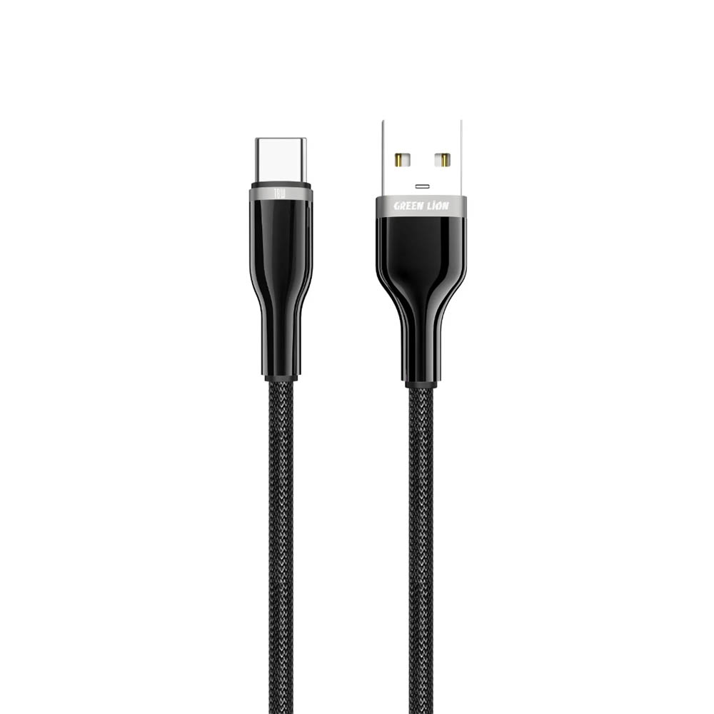 کابل شارژ USB-A به USB-C گرین لاین با روکش Braided و کانکتور آلیاژ روی توان 18 وات