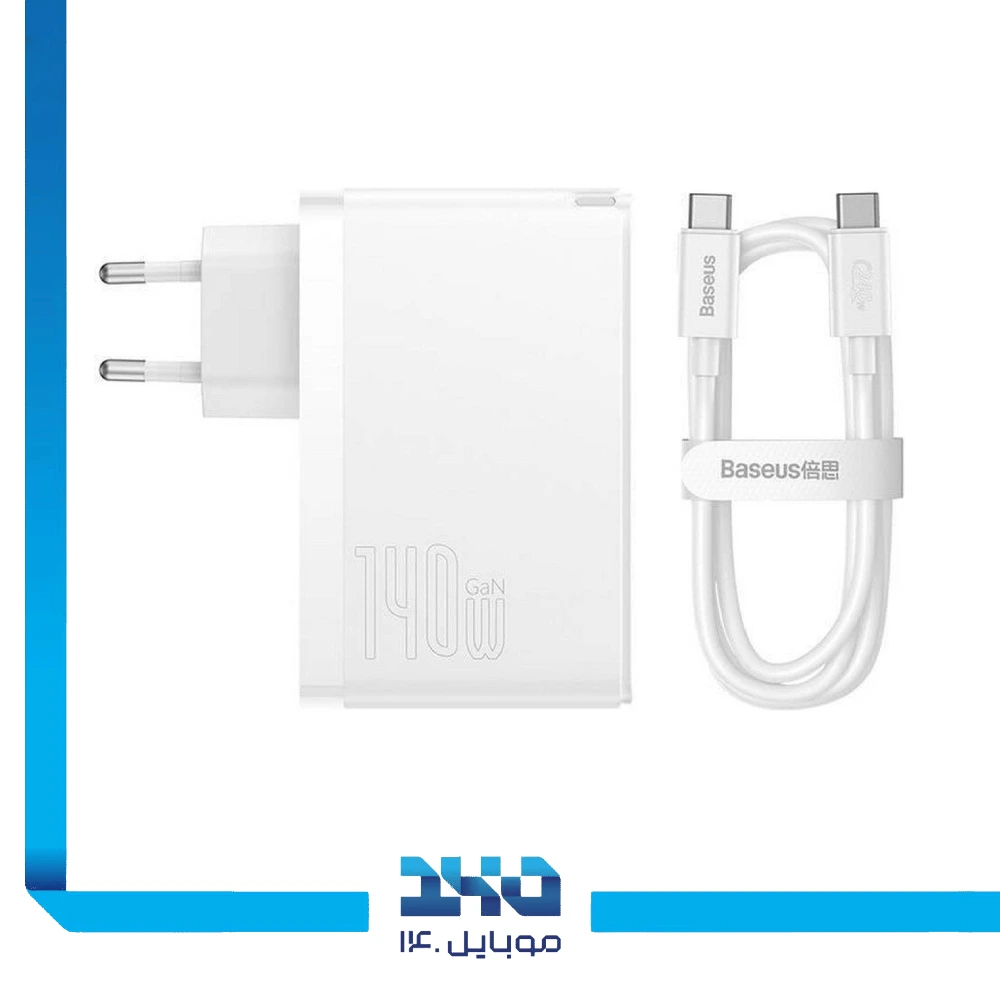 شارژر دیواری 140 وات بیسوس مدل GaN5 Pro Digital