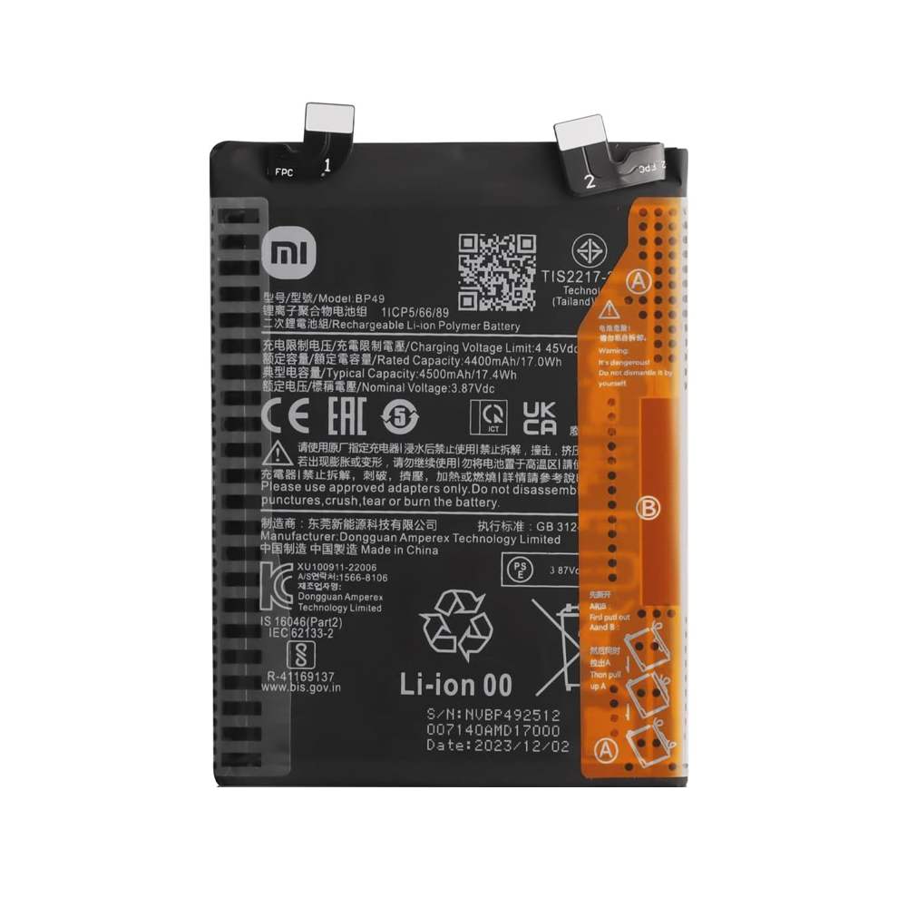 باتری گوشی شیائومی Xiaomi Poco F4 ظرفیت 4500 میلیآمپر مدل (BP49) | اصل