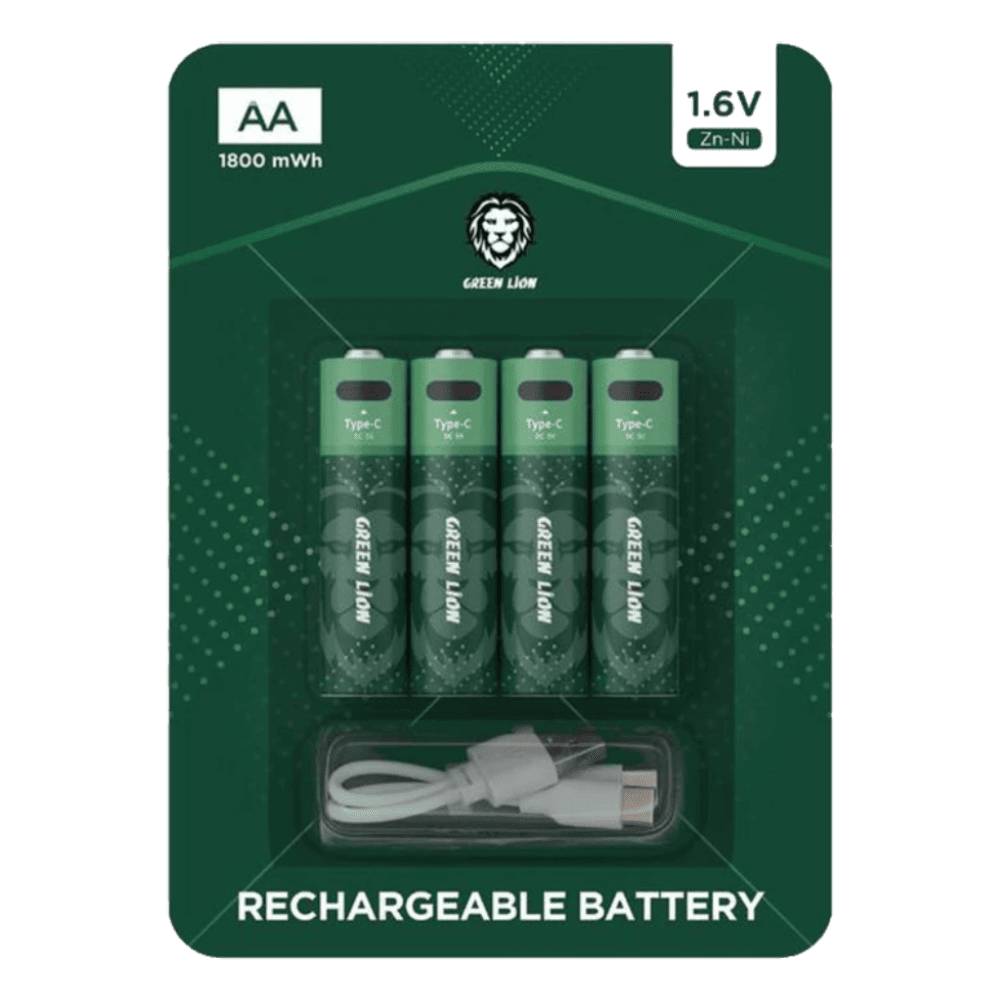 پک 4 تایی باتری قلمی شارژی گرین لاین مدل Rechargeable AA