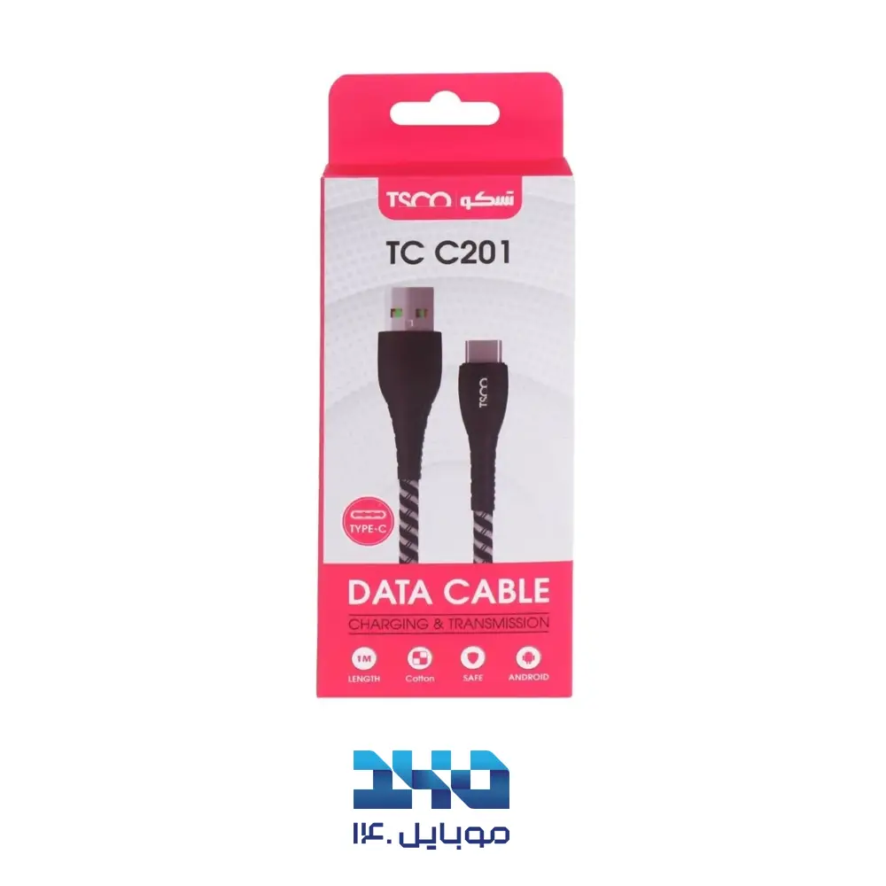 کابل تبدیل USB به USB-C تسکو مدل TCC 201 طول 1 متر