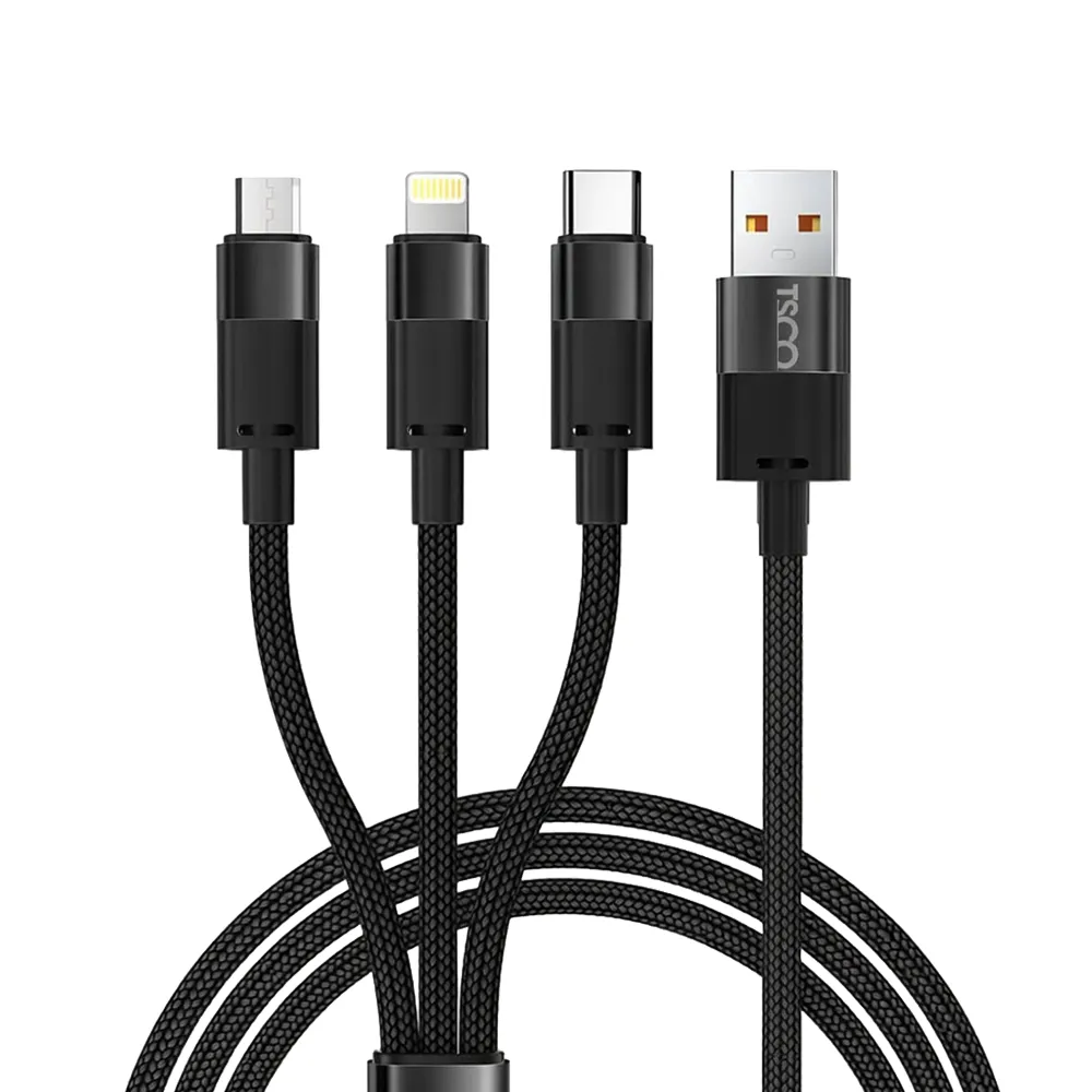 کابل USB-A به USB-C / لایتنینگ / microUSB تسکو مدل (TCT 111)