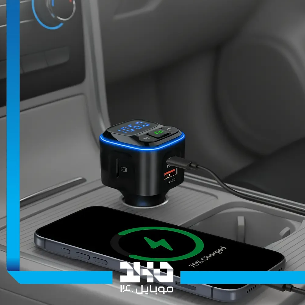 فرستنده FM و شارژر فندکی دو پورت گرین لاین مدل GNBFMWTCCBK