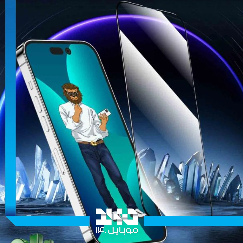 گلس شیشه ای شفاف گوشی آیفون 14 پرو گرین لاین مدل 9H Steve