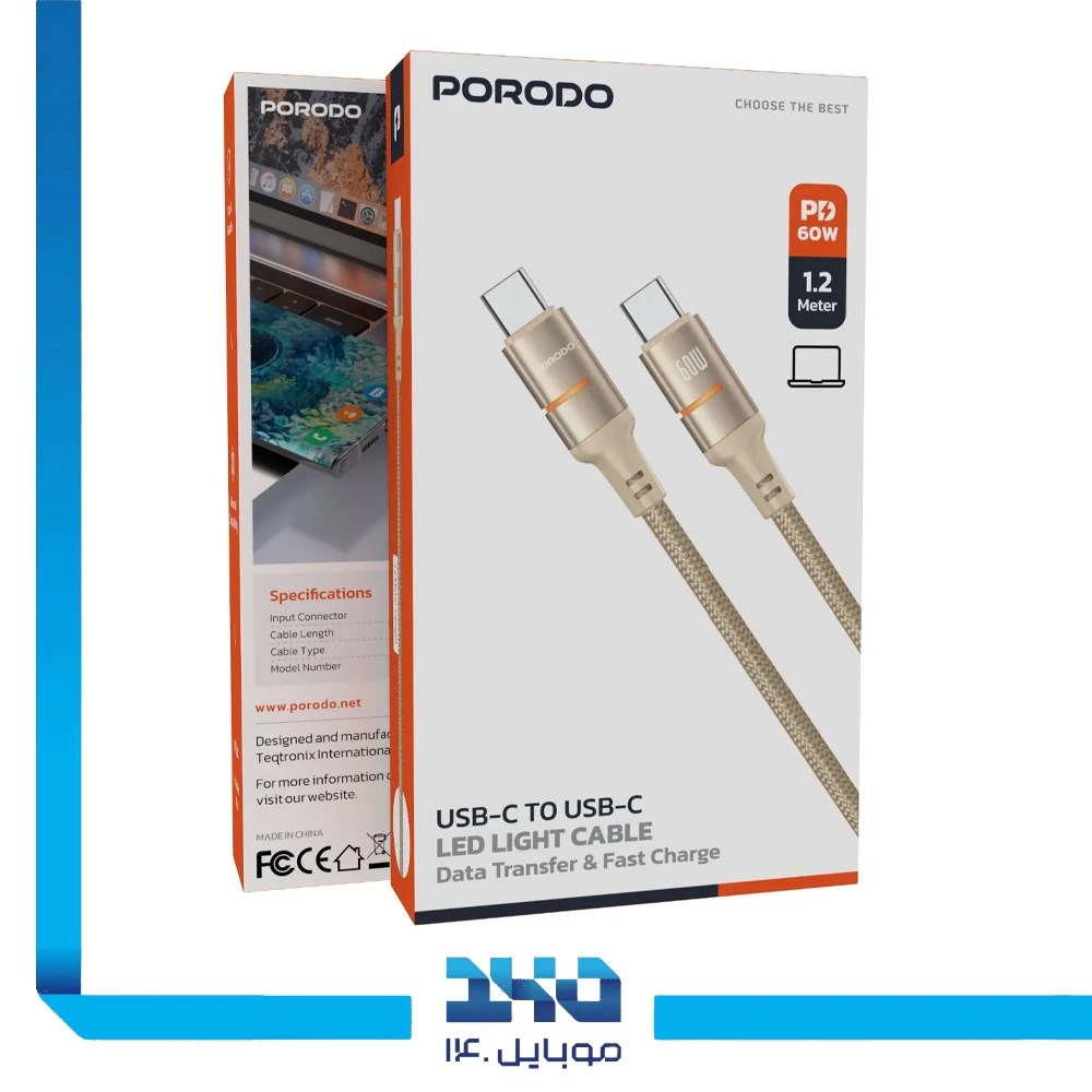 کابل دو سر تایپ سی پرودو مدل PDCBL0028