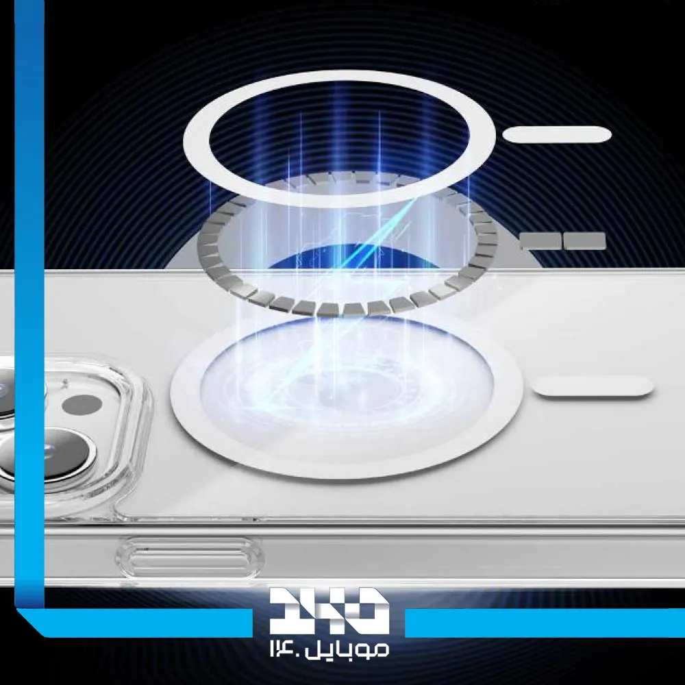 قاب گوشی آیفون 15 پرو مکس مدل Green Lion MagSafe Crystal Clear Case فوق شفاف