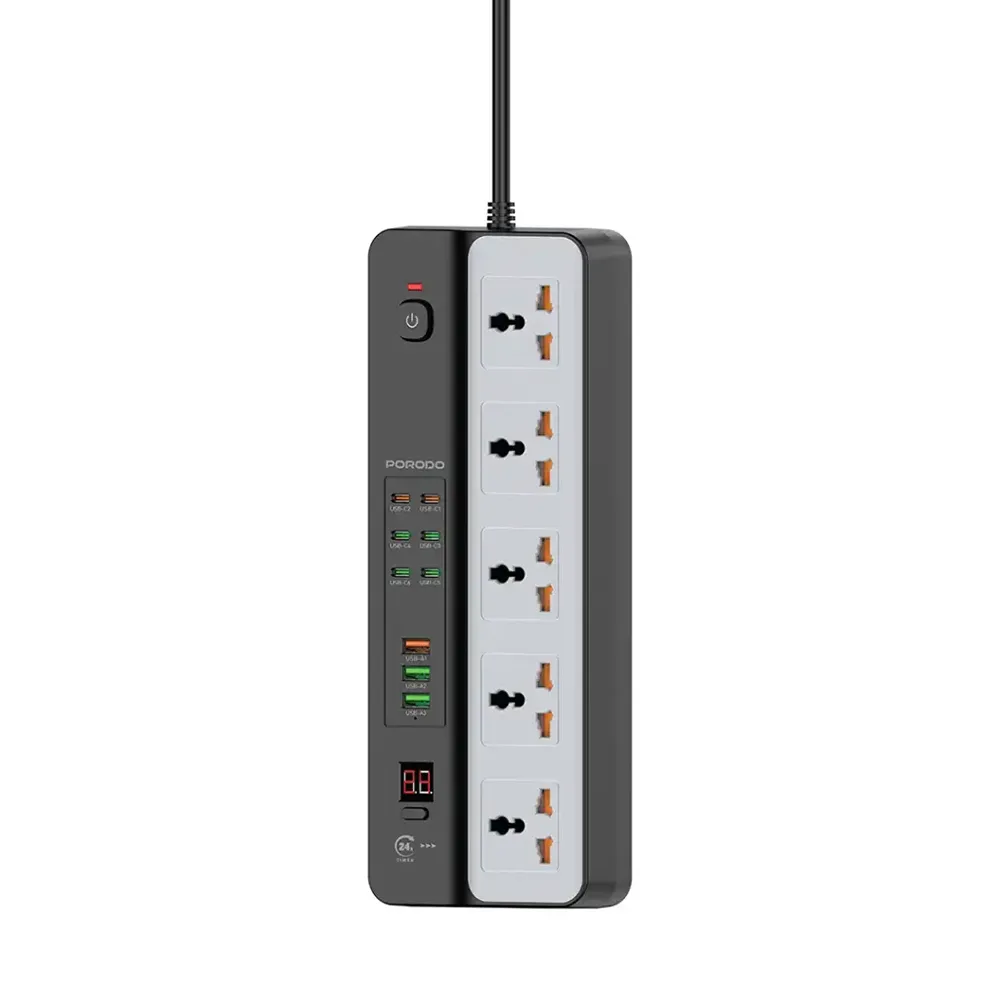 چندراهی برق یونیورسال پرودو با 5 پریز و 9 درگاه USB