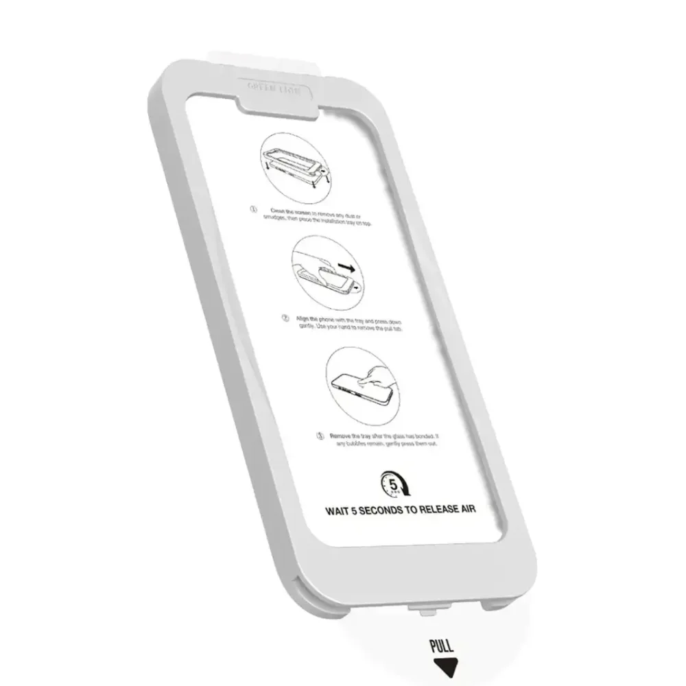 گلس 3D شفاف گوشی آیفون 17 ایر گرین لاین مدل Picasso