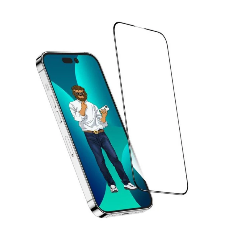 گلس تمام صفحه شفاف گوشی آیفون 14 پرو مکس گرین لاین مدل 9H Steve