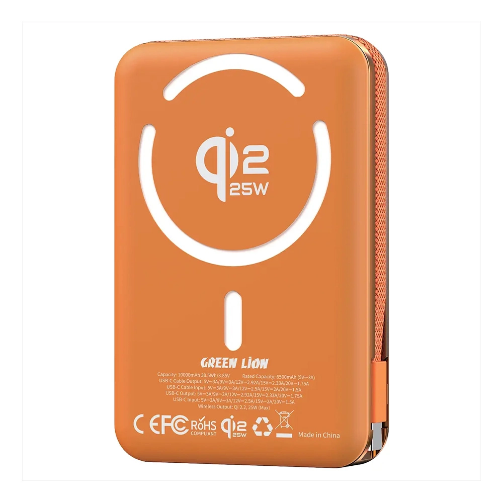 پاوربانک مگسیف گرین لاین ظرفیت 10٬000 میلیآمپر ساعت Wellington