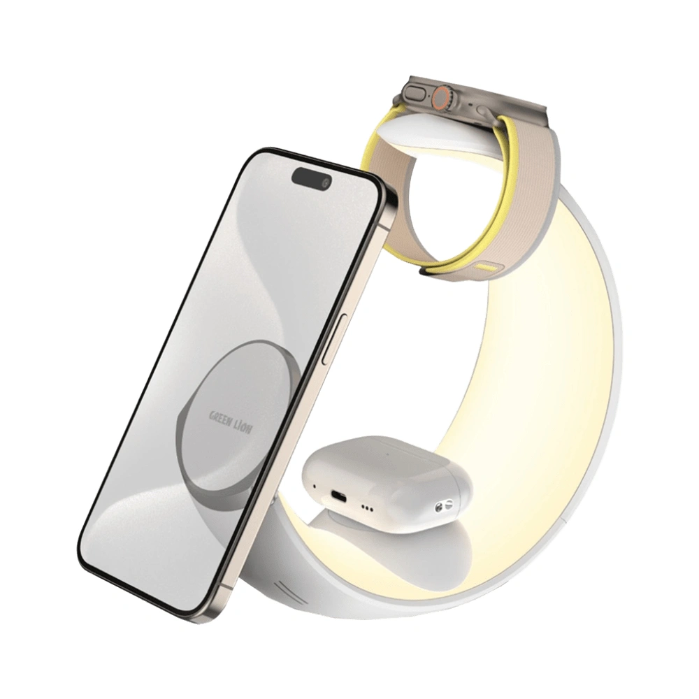 شارژر وایرلس گرین لاین مدل Moon Charge 4 in 1