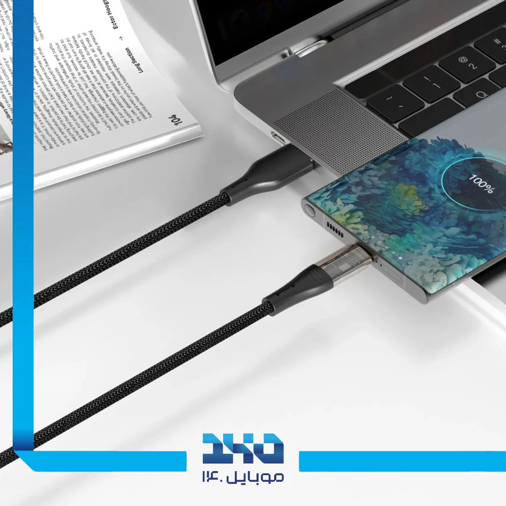 کابل شارژ شفاف USB-A به USB-C گرین لاین Braided توان 12 وات طول 1 متر