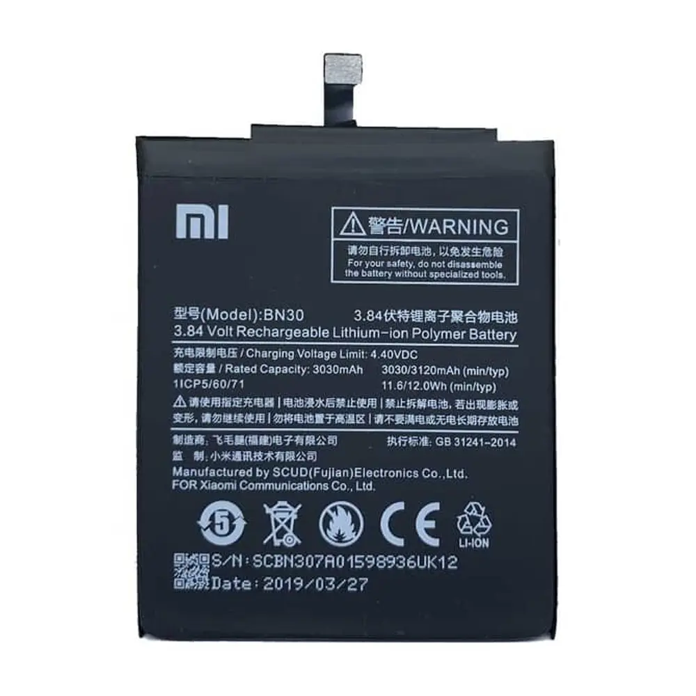 باتری گوشی شیائومی Redmi 4A ظرفیت 3120 میلیآمپر مدل (BN30) | اصل