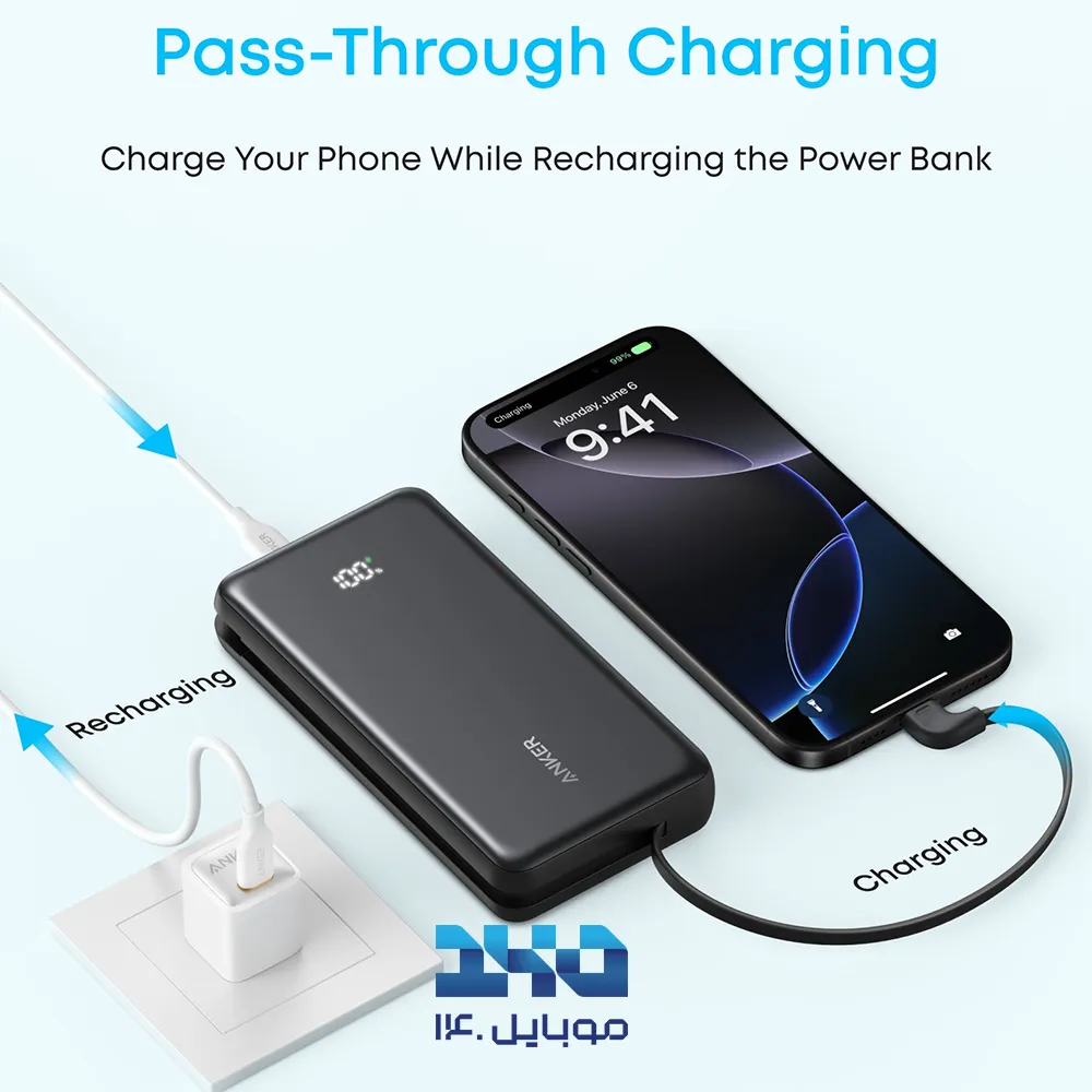پاوربانک انکر 20000mAh مدل Zolo (A110E)