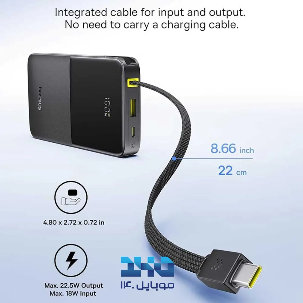 پاوربانک بیسوس 10000mAh مدل EnerFill FC51 Bipow2 Pro