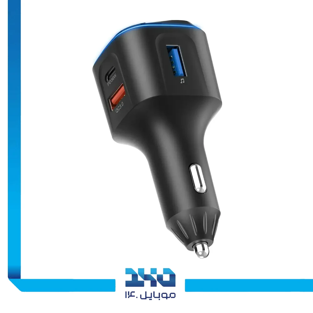 فرستنده FM و شارژر فندکی دو پورت گرین لاین مدل GNBFMWTCCBK