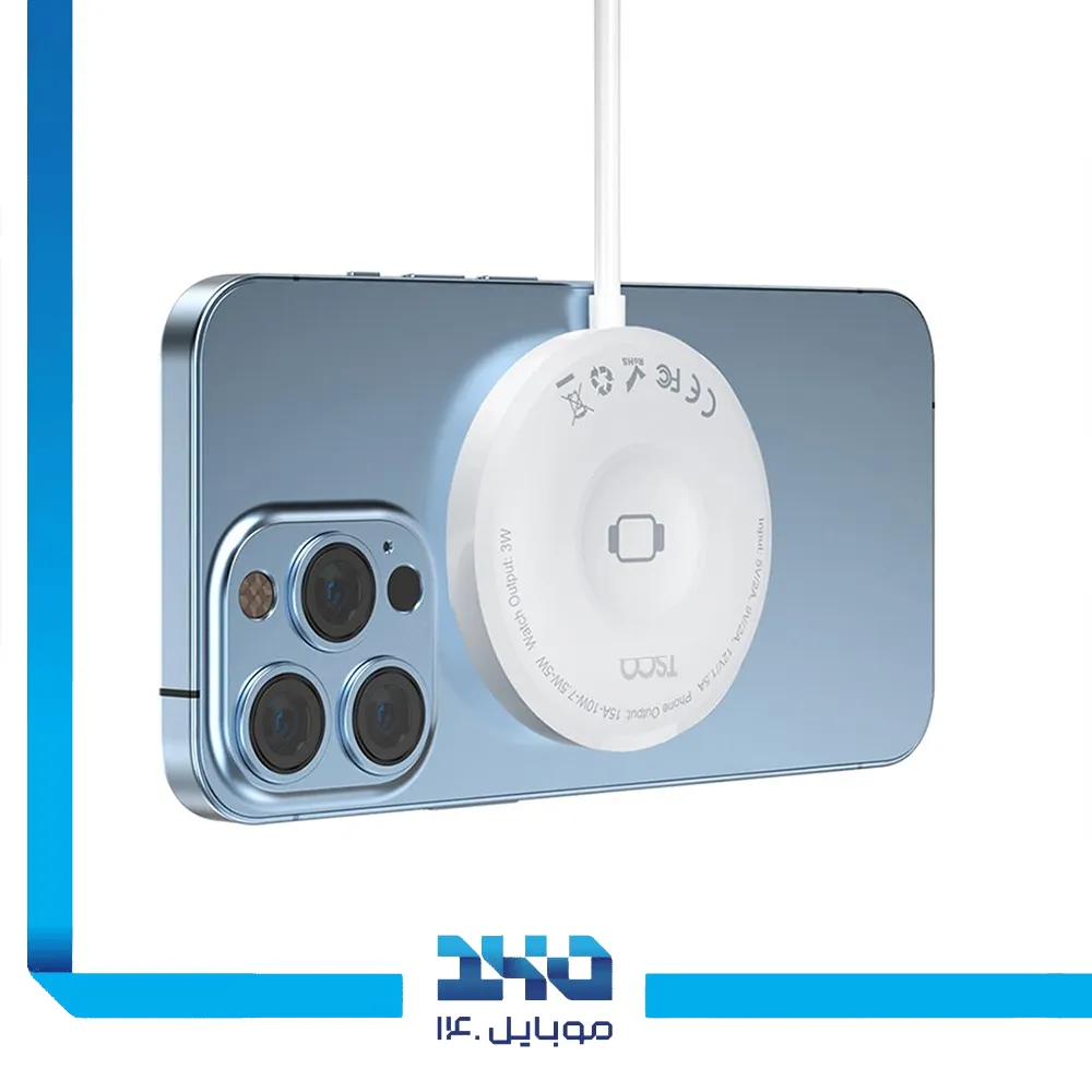 شارژر بی‌سیم 15 وات تسکو مدل (TTW 100)