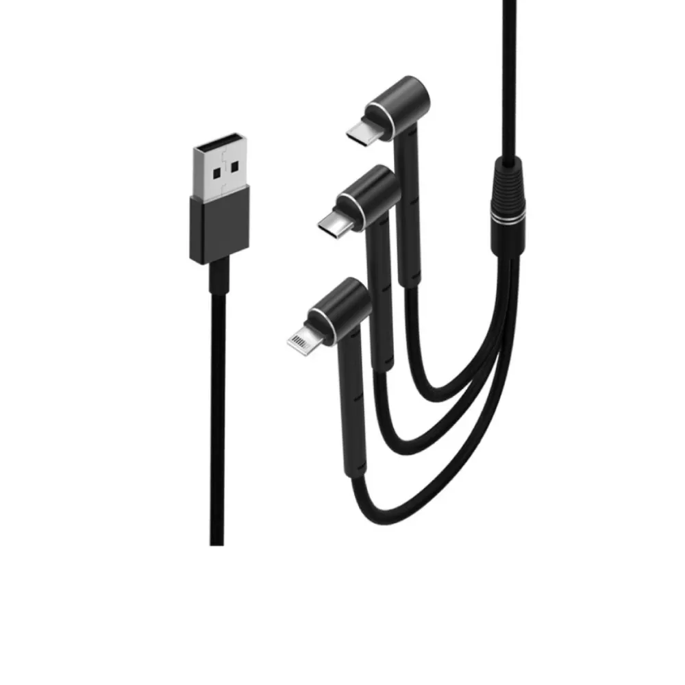 کابل تبدیل USB به MicroUSB/Lightning/USB-C تسکو مدل TC A100 طول 1.2 متر