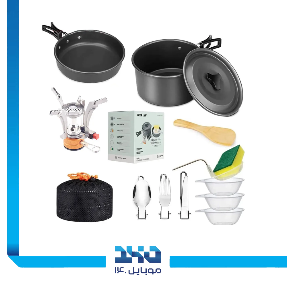 ست ظروف کمپینگ 10 در 1 گرین لاین مدل GN10N1COOKBK
