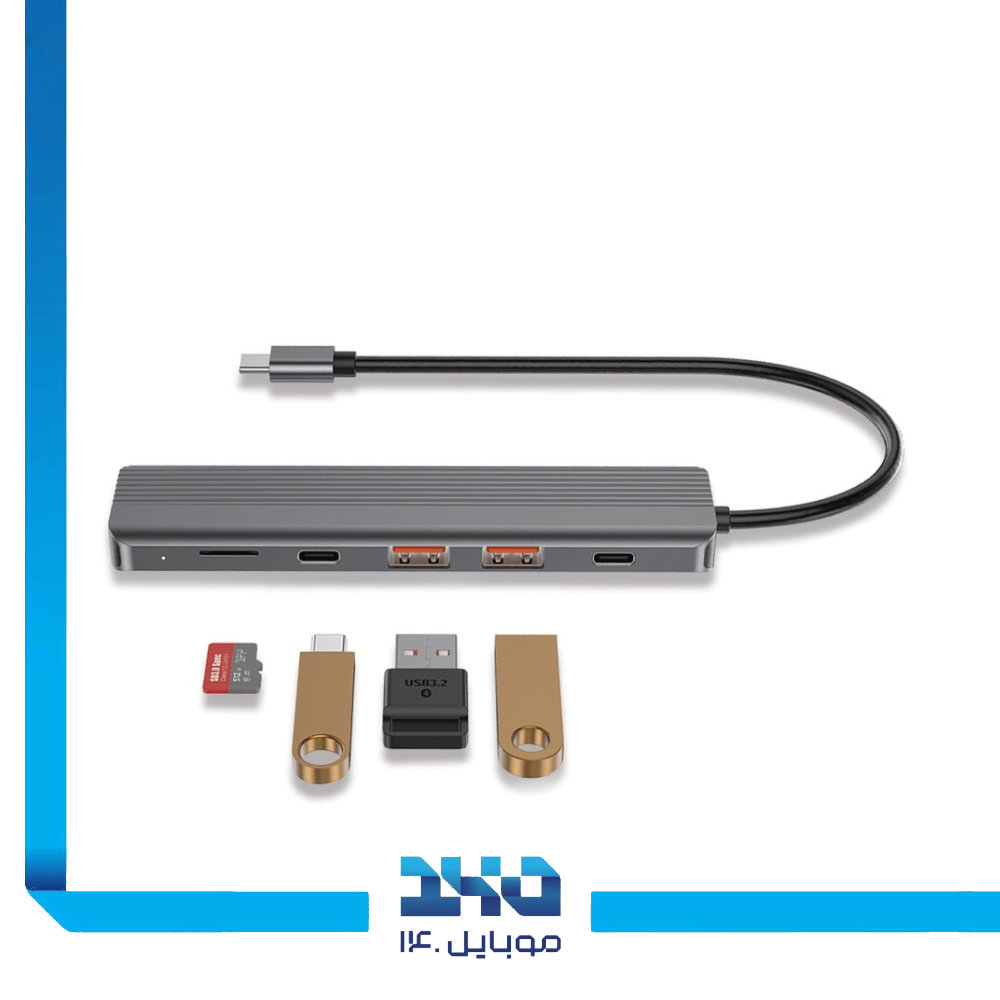 هاب 6 در 1 USB-C پاورولوژی مدل P61HBCGY