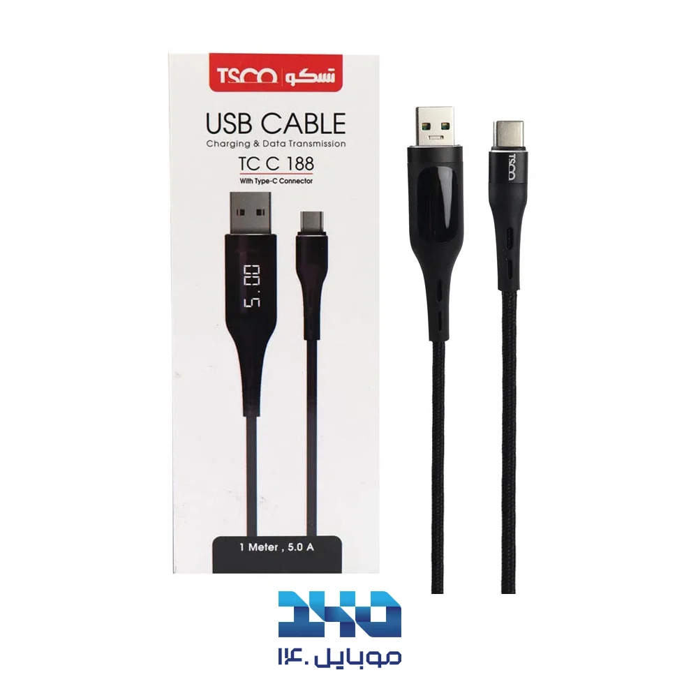 کابل USB-A به USB-C تسکو مدل TCC188 طول 1 متر