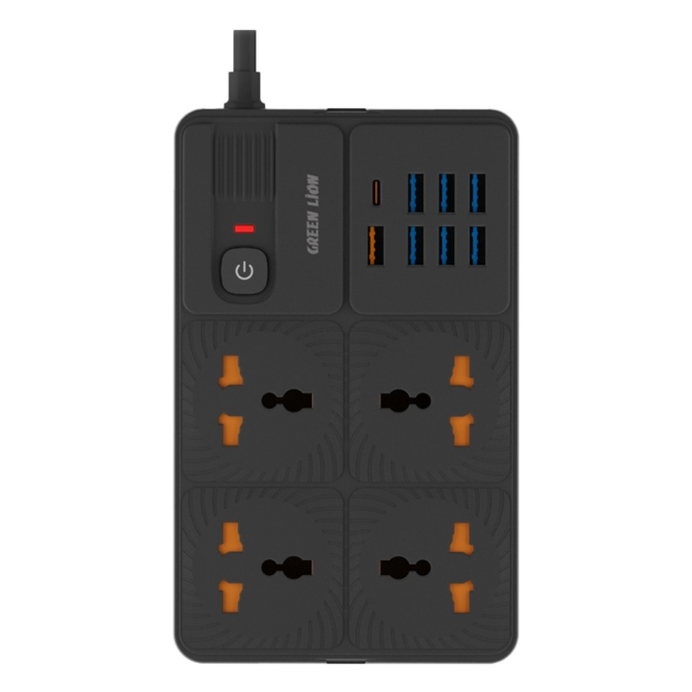 چند راهی برق گرین لاین مدل Power Socket 7 USB-A Port & 1 PD Port GNPS7UPDUKBK