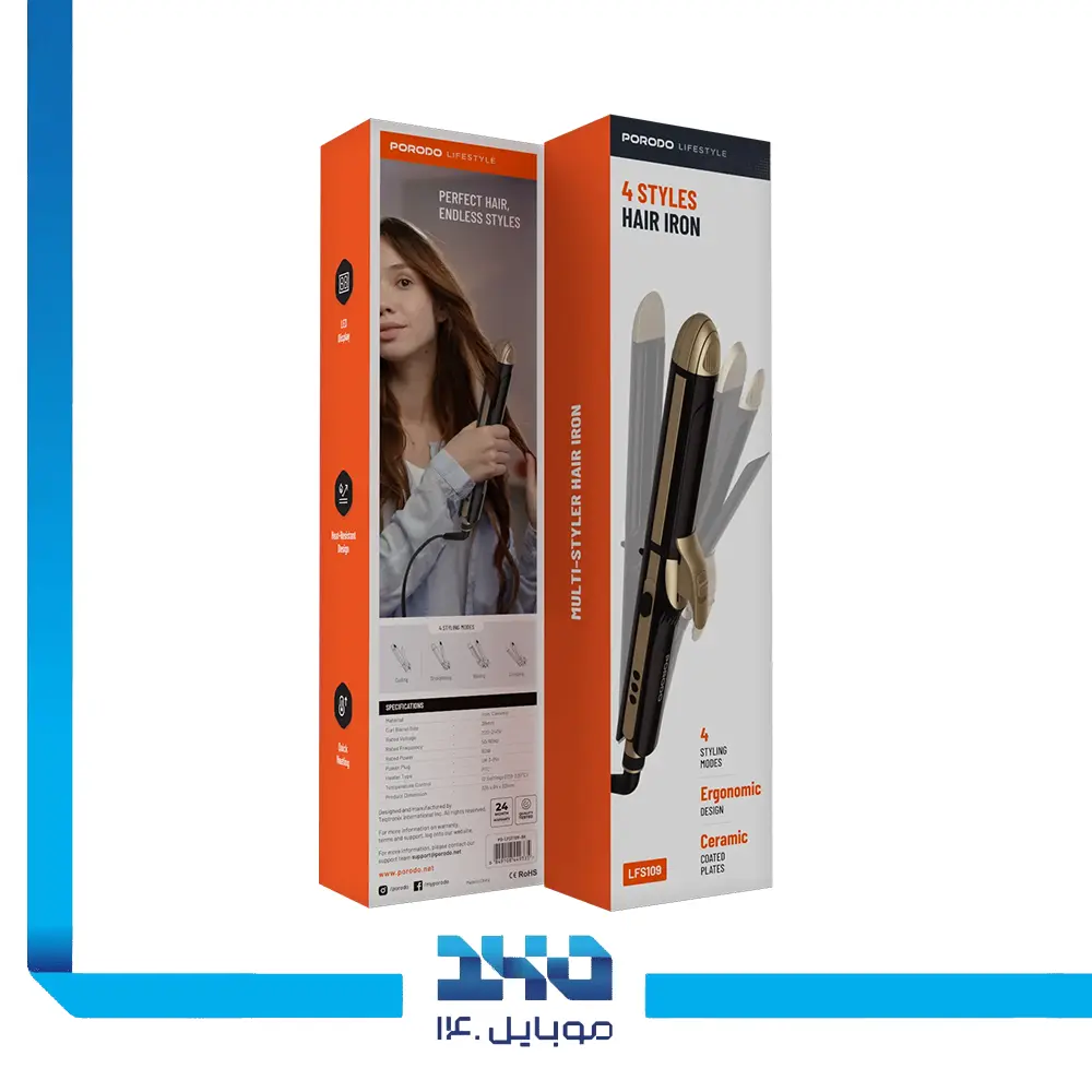 اتو و حالت‌دهنده مو پرودو مدل (4in1)