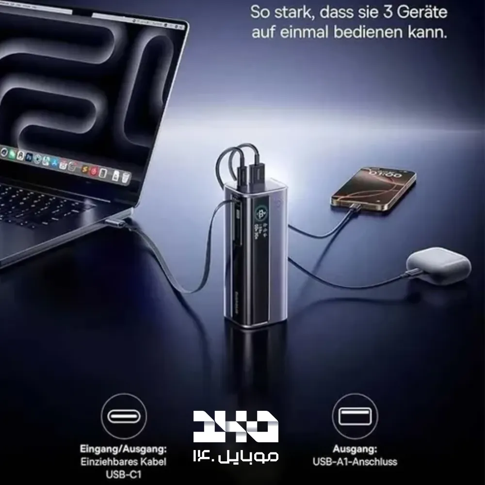 پاوربانک بیسوس 20000mAh مدل GR11 EnerGeek