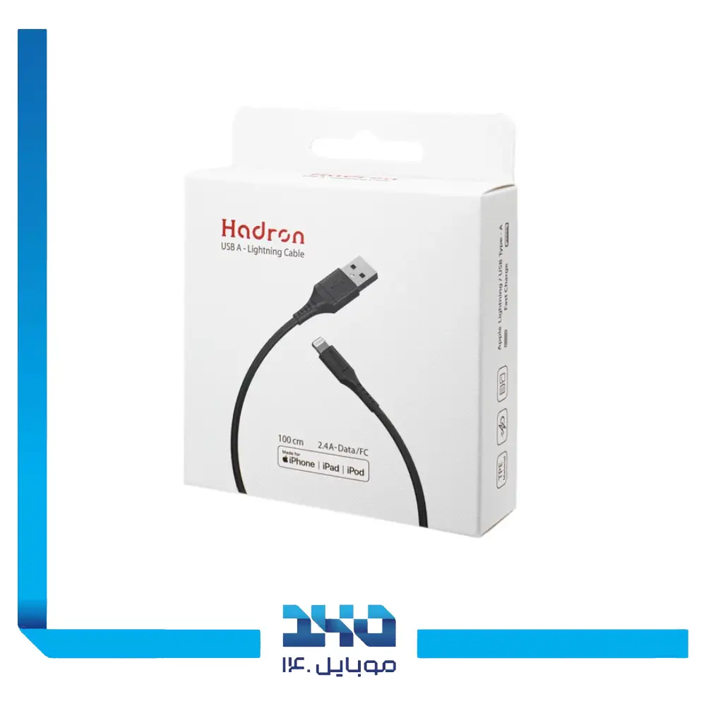 کابل یو اس بی به لایتنینگ هادرون مدل HTC-A-L01- یک متری
