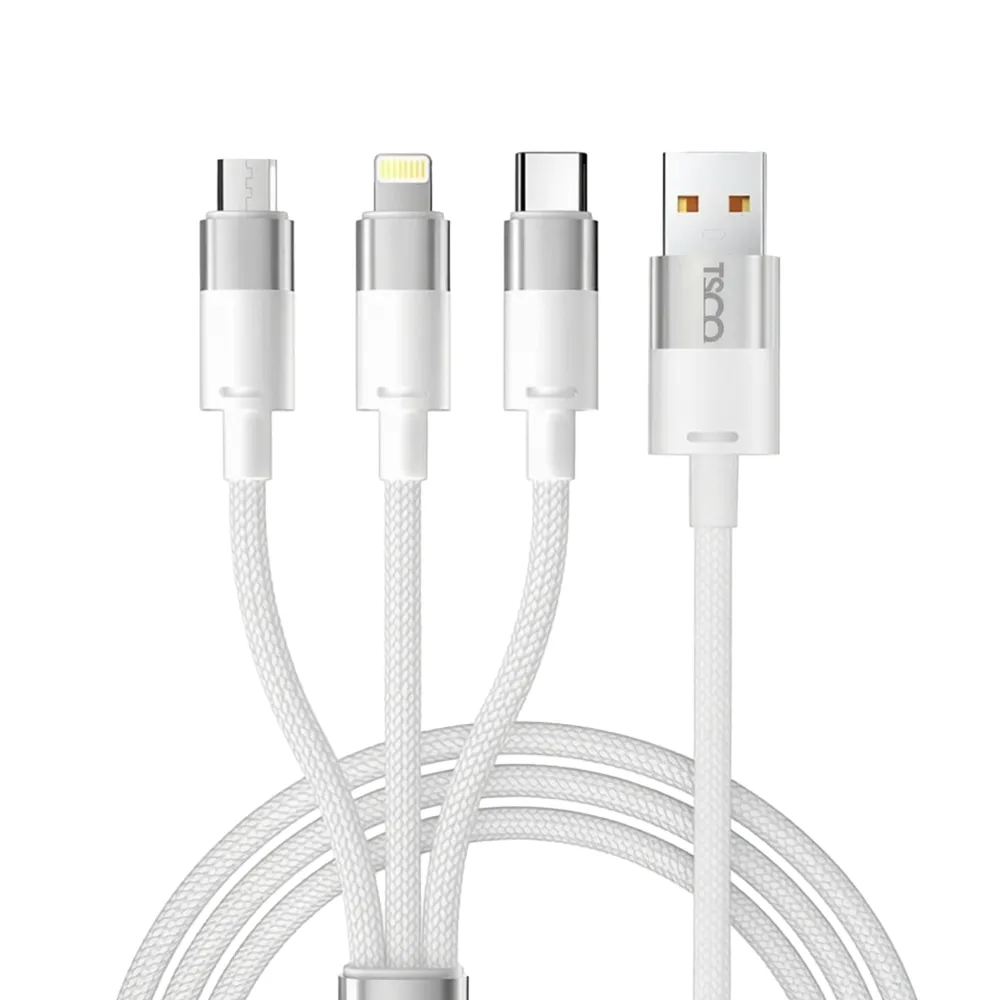 کابل USB-A به USB-C / لایتنینگ / microUSB تسکو مدل (TCT 111)