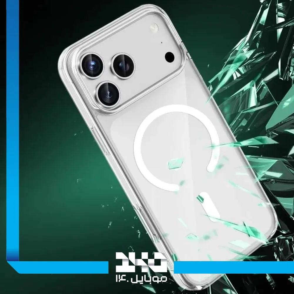 قاب گوشی آیفون 17 پرو مکس مدل Green Lion MagSafe Crystal Clear فوق شفاف