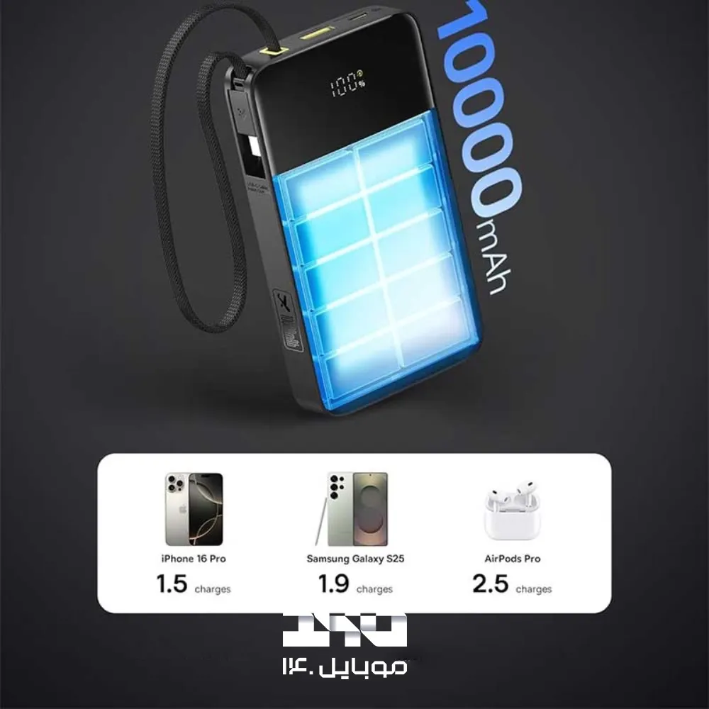 پاوربانک بیسوس 10000mAh مدل EnerFill FC51 Bipow2 Pro