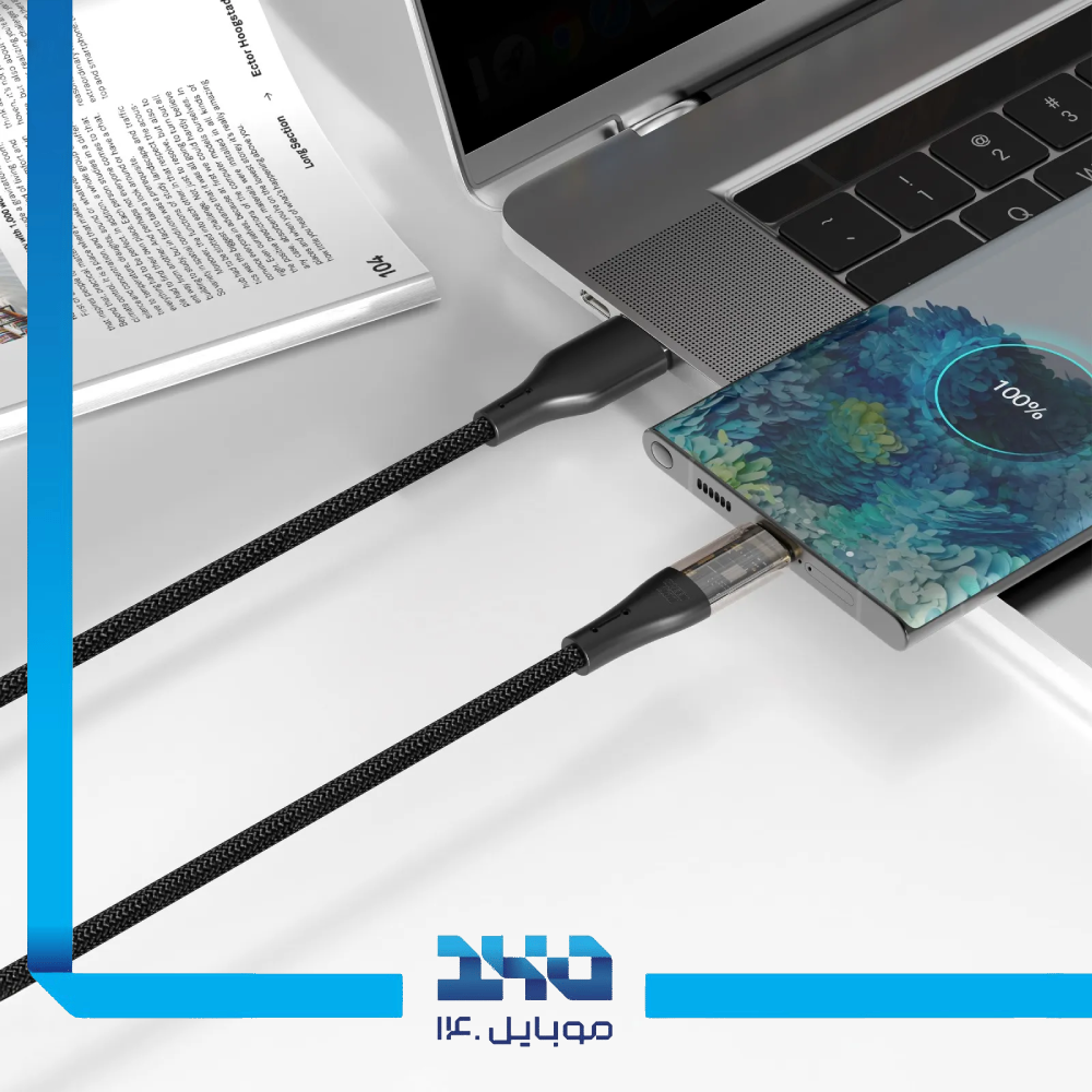 کابل USB-A به تایپ سی گرین لاین مدل Transparent