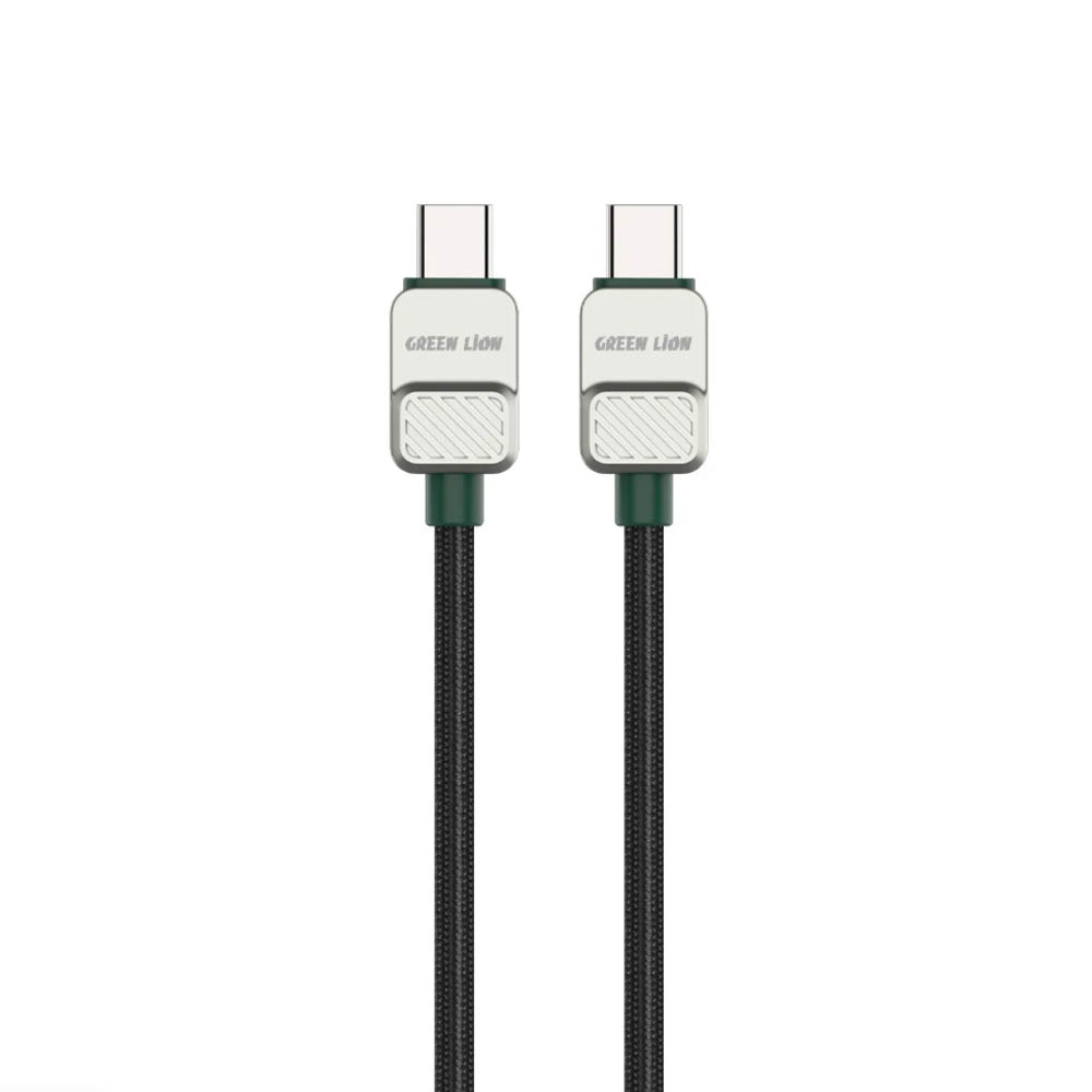 کابل شارژ USB-C به USB-C گرین لاین مدل (Electroplated Braided) 1 متری