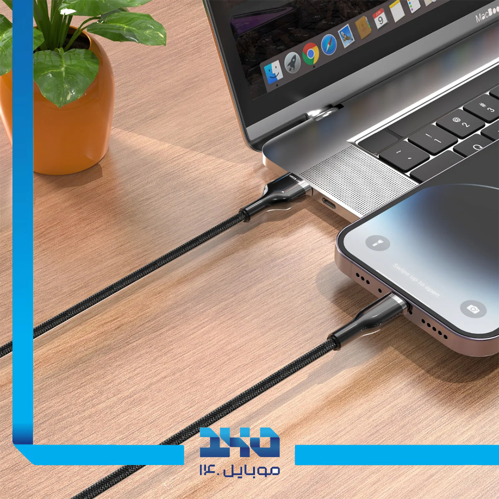 کابل شارژ گرین لاین مدل (Braided Zinc Alloy USB-A to Lightning) توان 12 وات