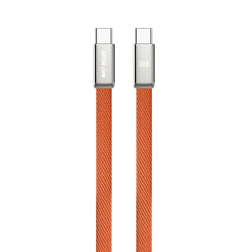 کابل شارژ گرین لاین مدل (Ultra-Thin Braided USB-C to USB-C) توان 100 وات