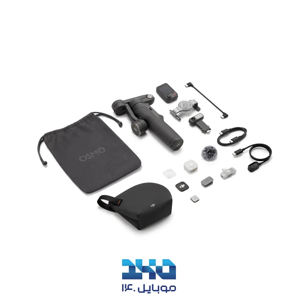 گیمبال دی‌جی‌آی مدل Osmo Mobile 8P به همراه میکروفون DJI Mic Mini 2
