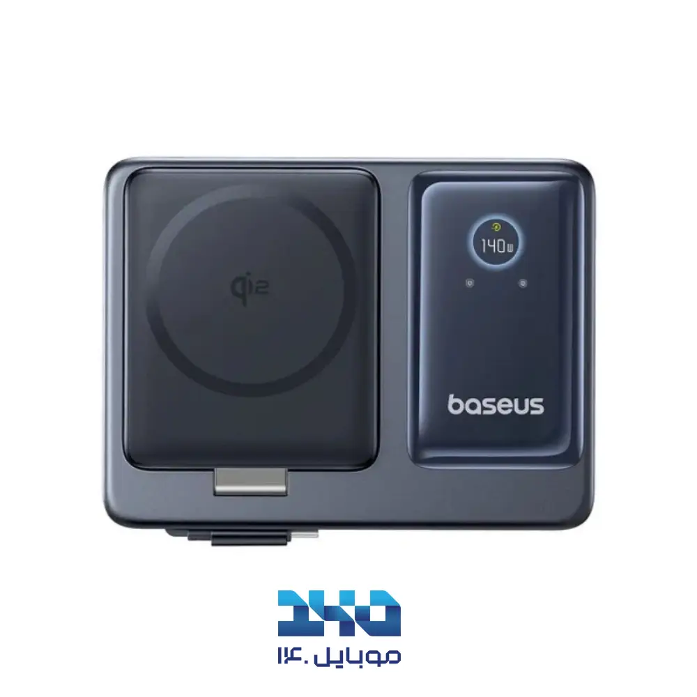 شارژر رومیزی مگنتی 140 وات 5 پورت بیسوس مدل Nomos Qi2