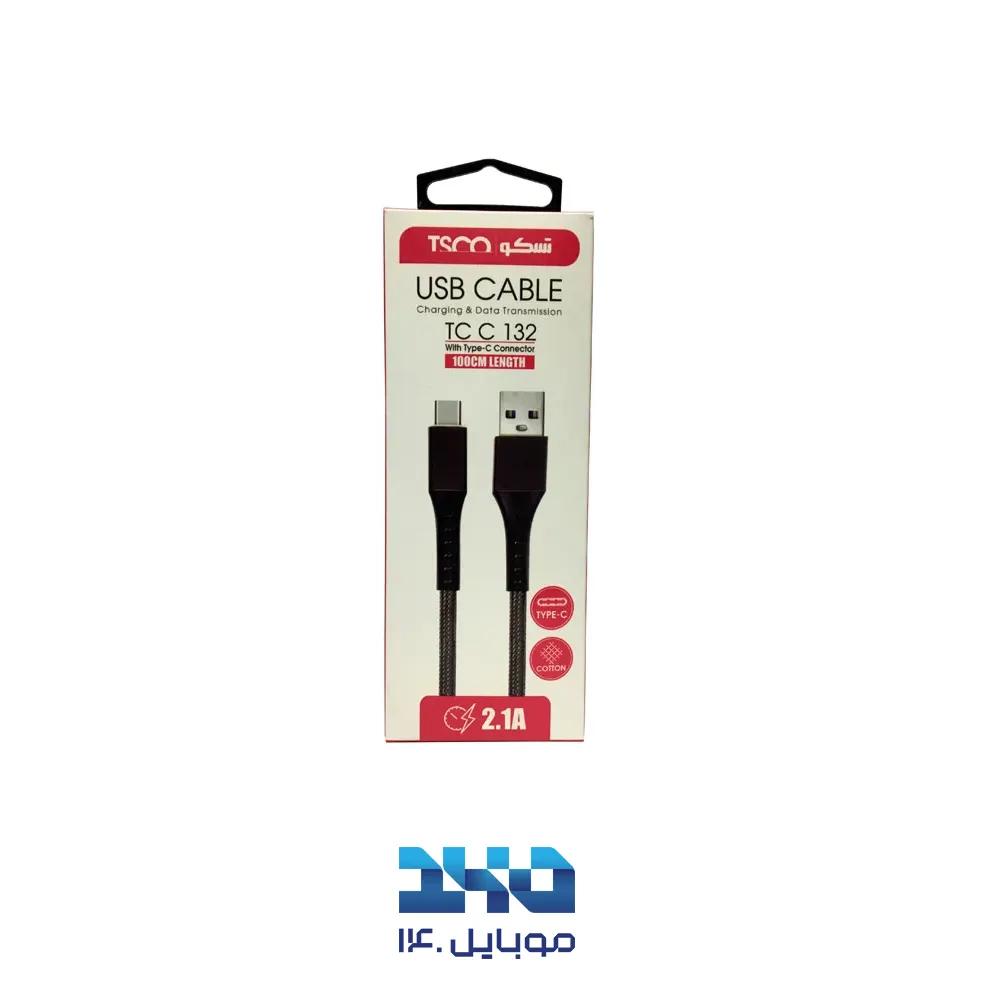 کابل تبدیل USB به USB-C تسکو مدل TCC 132 طول 1 متر