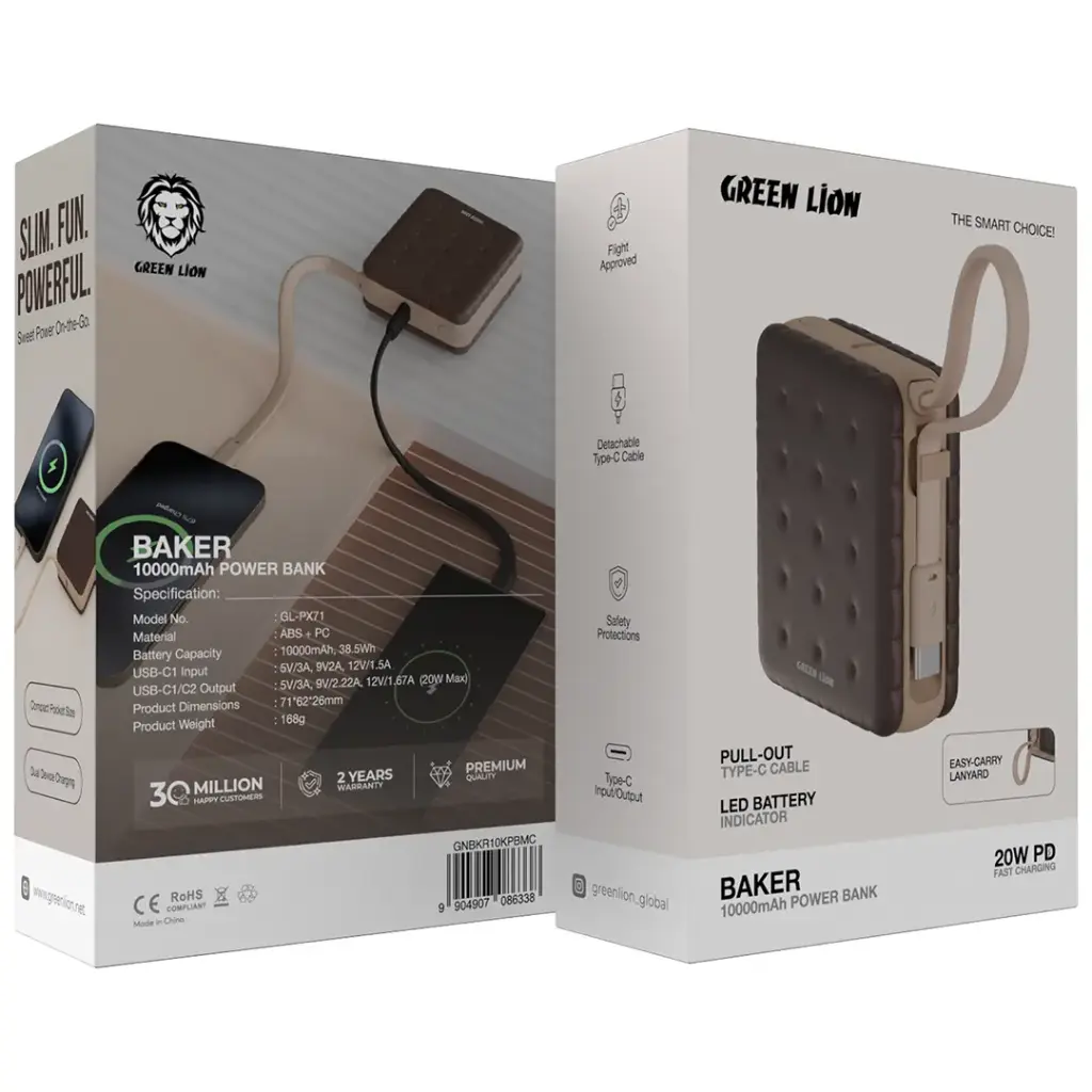 پاوربانک گرین لاین Baker 10000mAh مدل (GL-PX71)