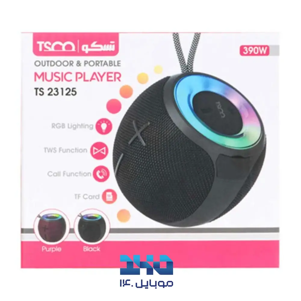 اسپیکر بلوتوثی قابل حمل تسکو مدل TS 23125 با رقص نور