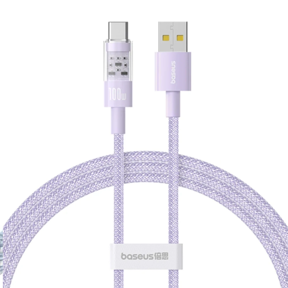 کابل شارژ سریع USB-A به USB-C بیسوس مدل Gem توان 100 وات