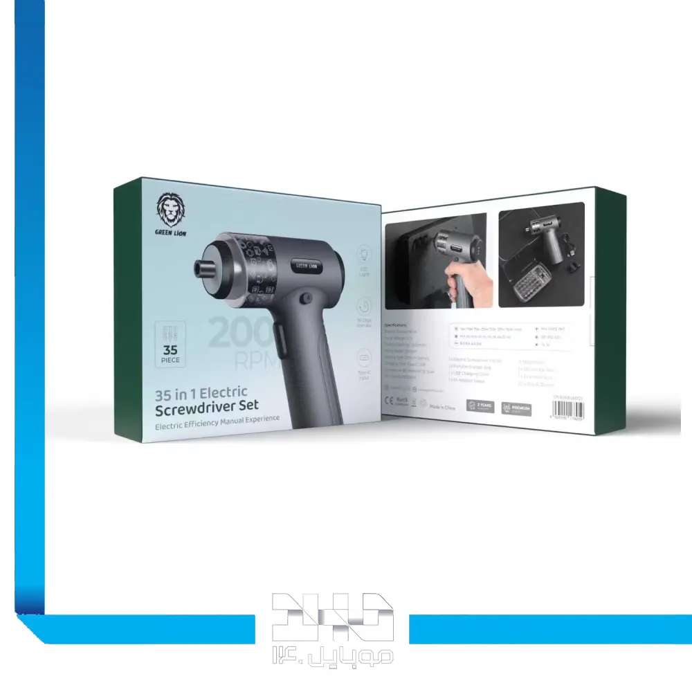 پیچ گوشتی شارژی گرین لاین مدل GN35IN1ELSDGBK با 35 سری